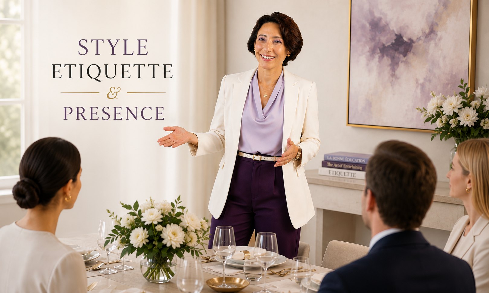 Emma leading a style etiquette and presence session