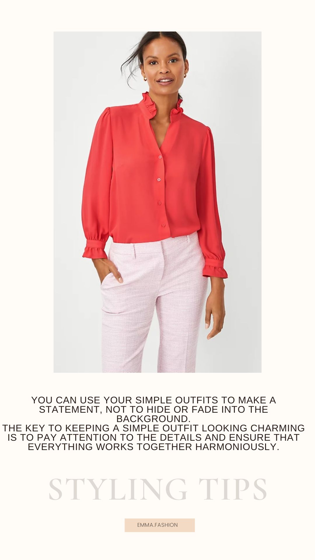 Styling tips to avoid creating a charming appearance