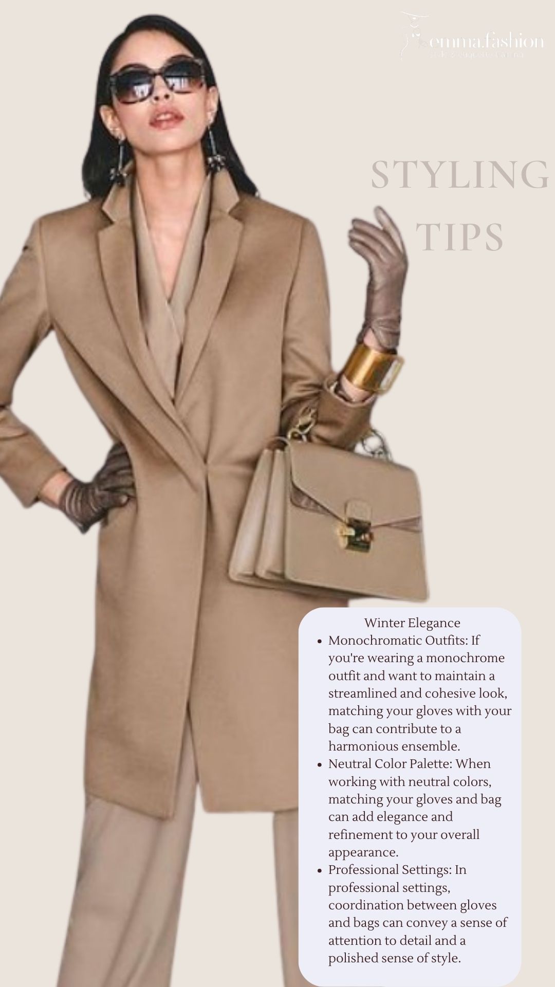 Winter elegance with coordinated accessories