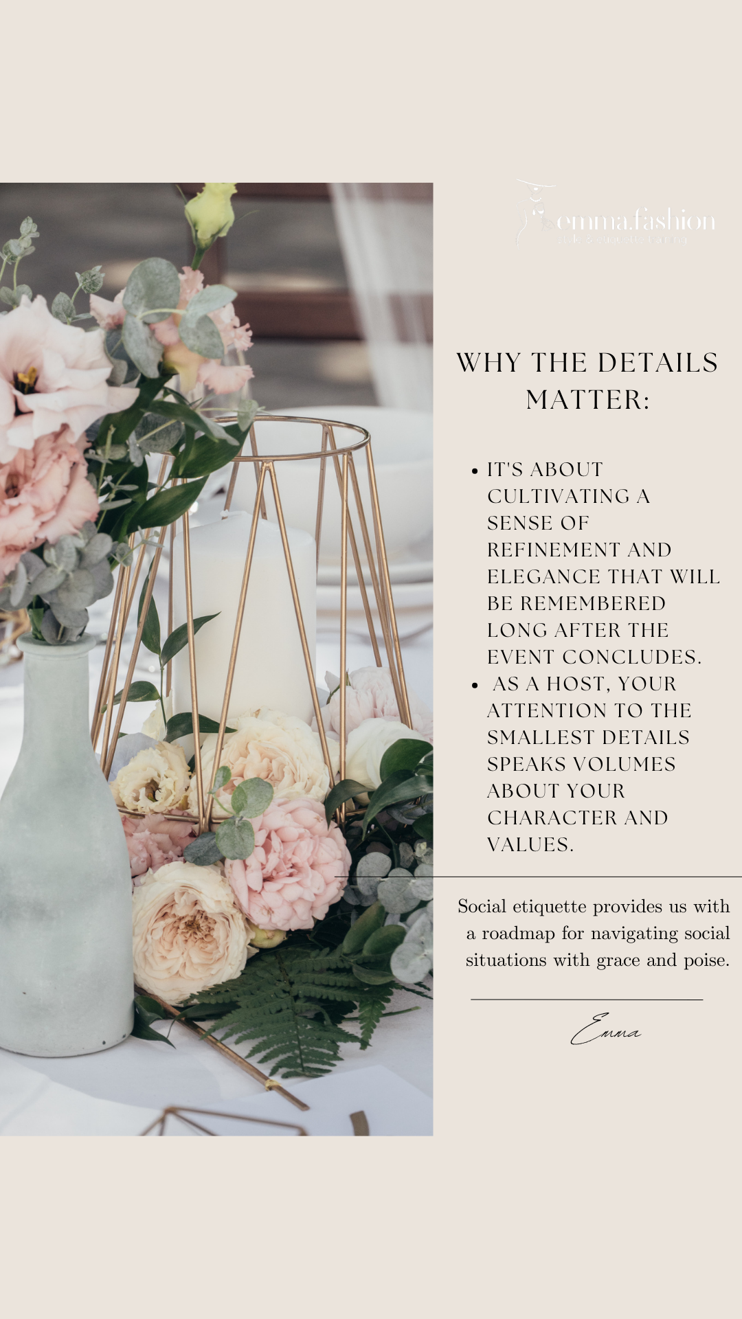 Elegant hosting embracing the principles of social etiquette